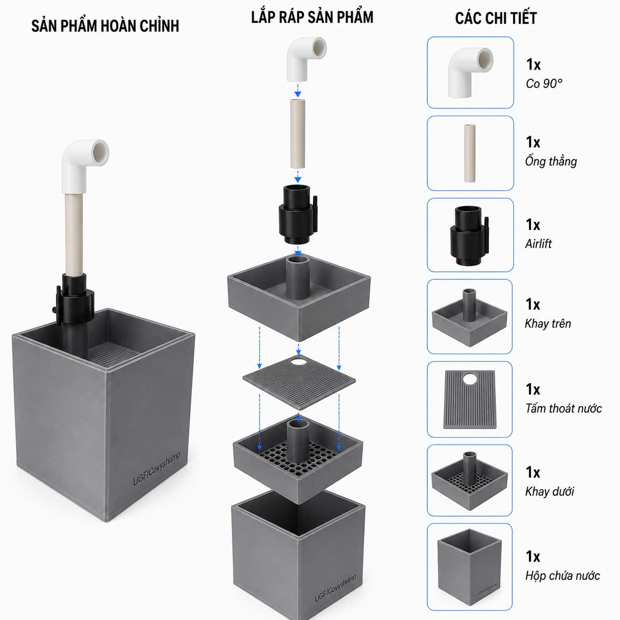 Box lọc đáy dành cho Cubic 30cm